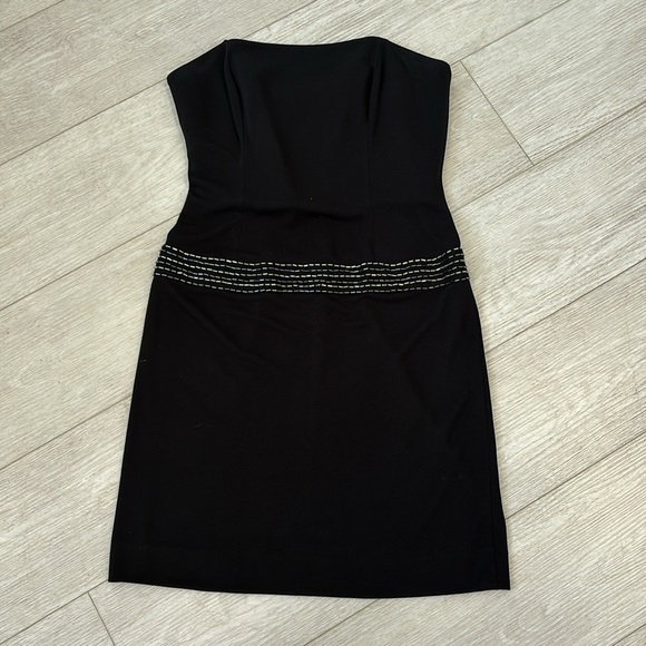 Adrianna Papell Evening Black Strapless with Beading details size 4 - Picture 1 of 10